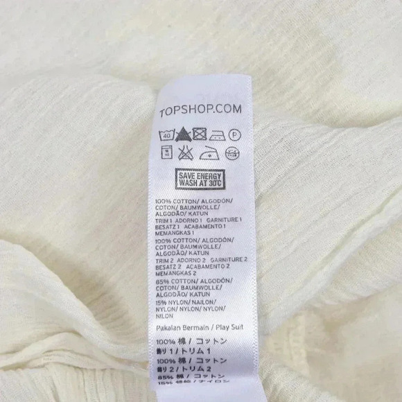 Topshop Romper Crochet Lace V-Neck Cream Ivory Size 8 - Picture 11 of 11